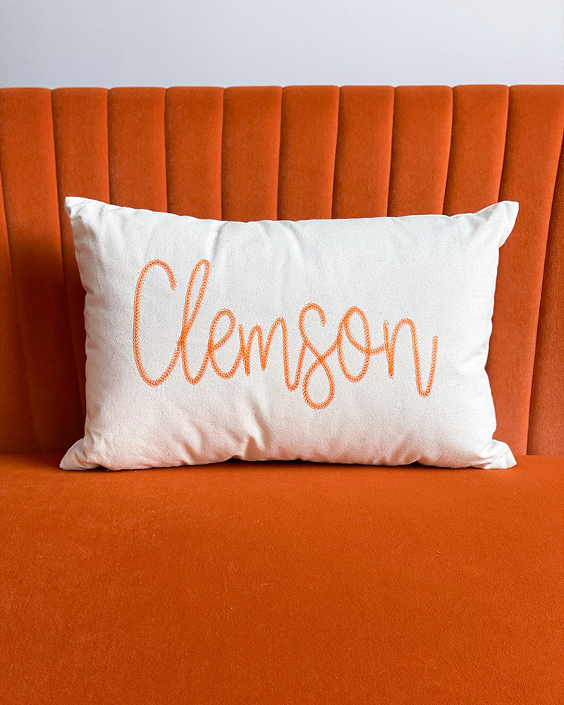 Clemson Script Merchandise Clemson Pillows – True Orange Boutique