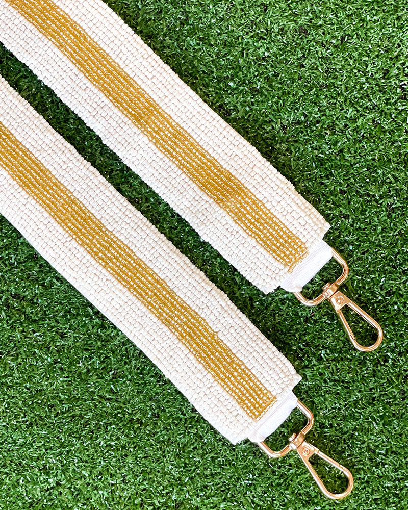 Wide Purse Strap - Custom Beaded Tiger Stripe- You Choose The Colors