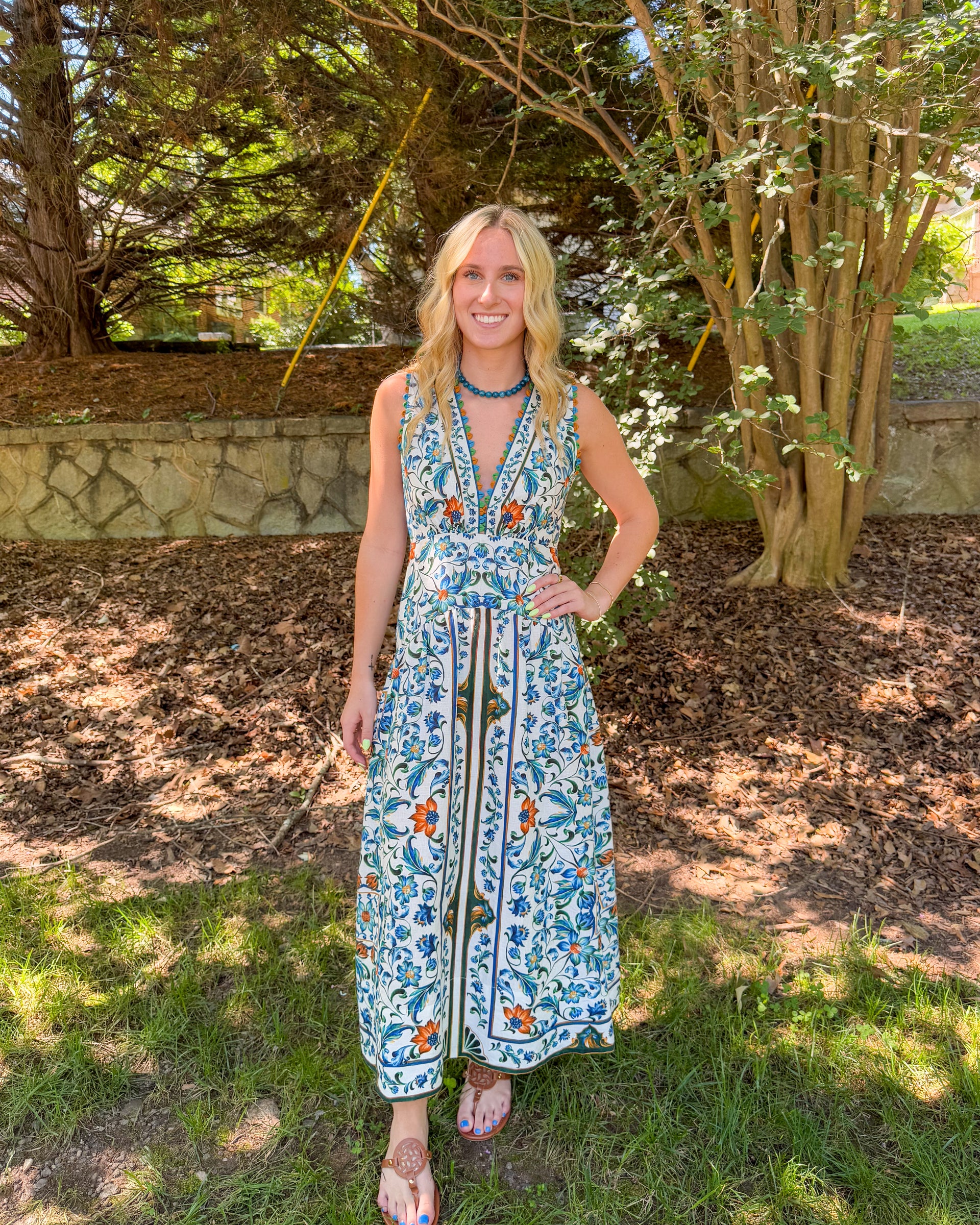 flora midi dress Flora Blue Floral Print Midi Dress | Women's Clothing