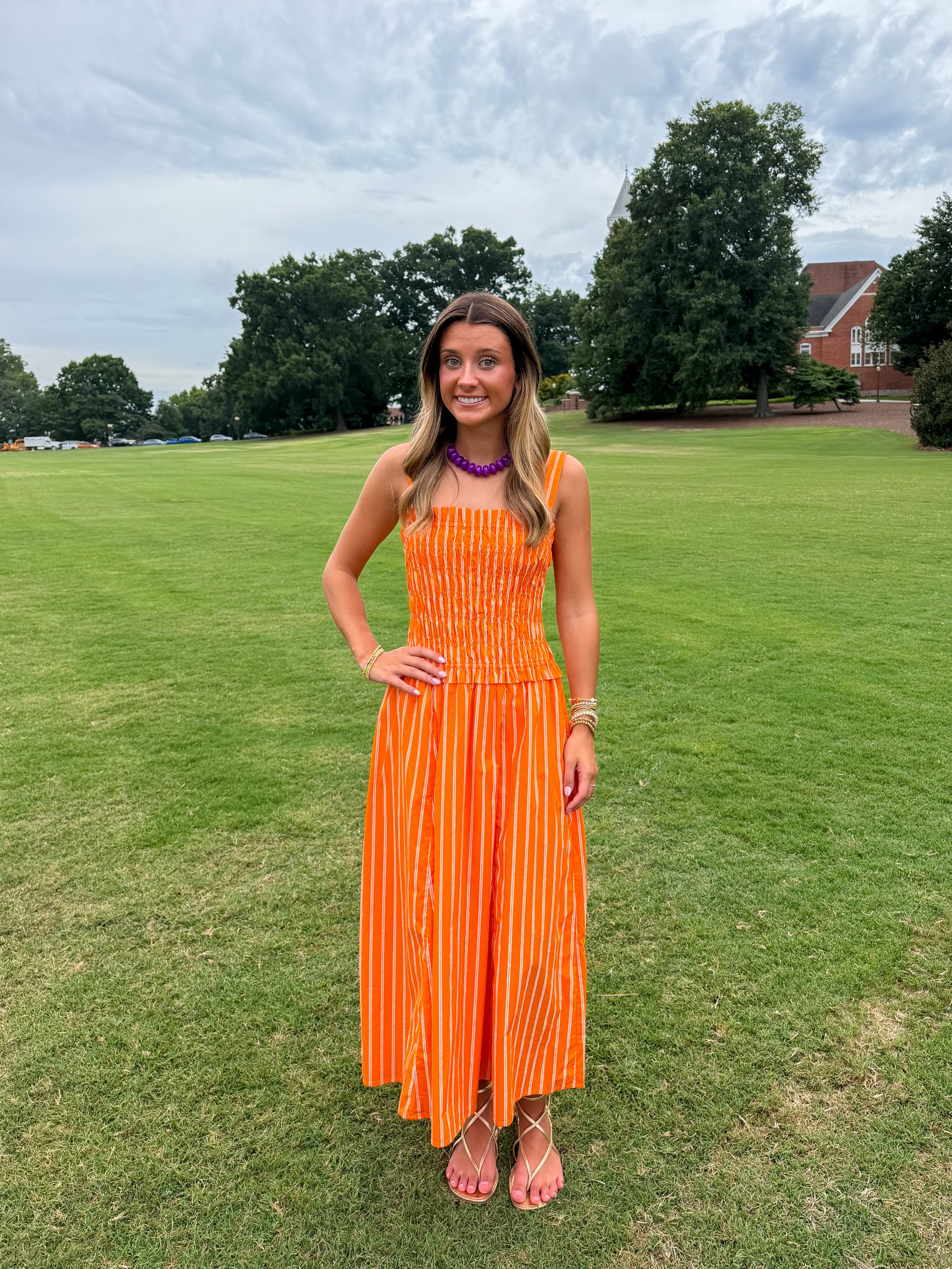Sofia Striped Midi Dress