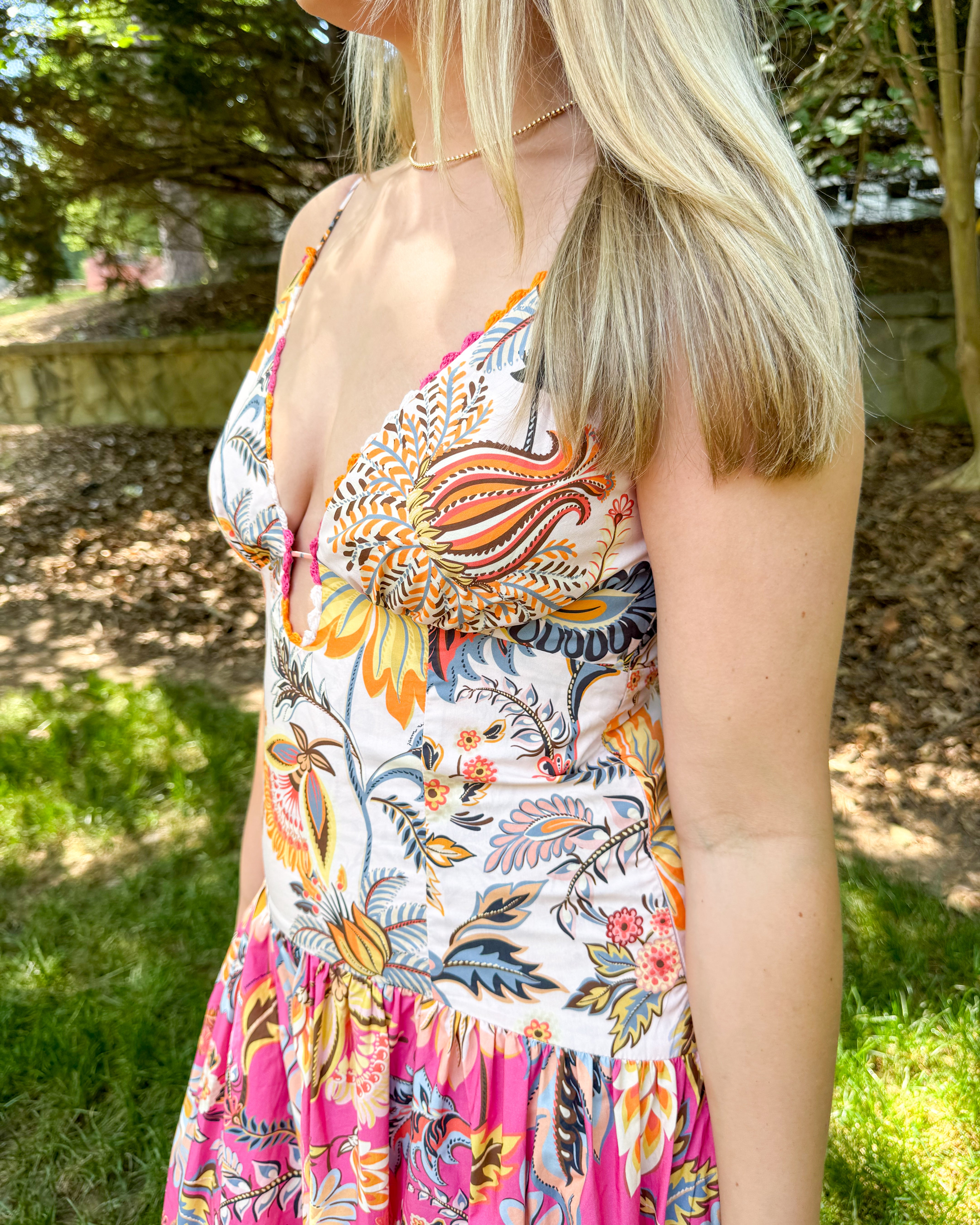 farm rio sleeveless floral maxi dress Farm Rio Ligia Floral Mix Maxi Dress Sleeveless – True Orange Boutique