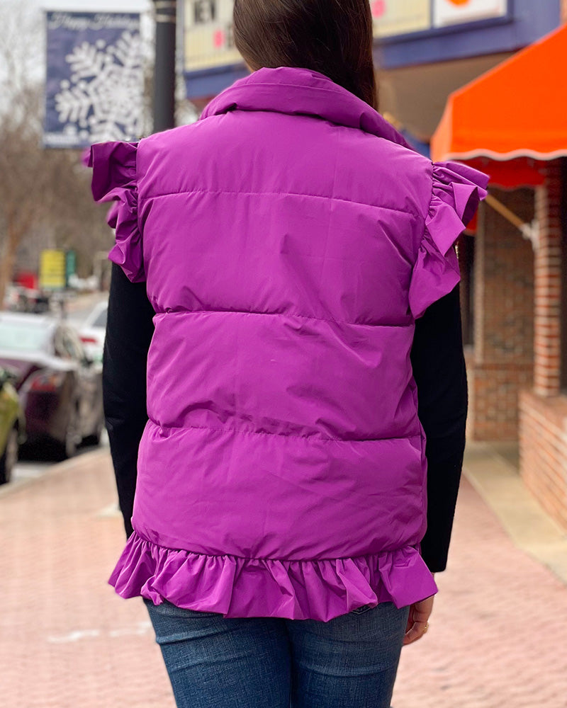 Purple puffer store vest womens