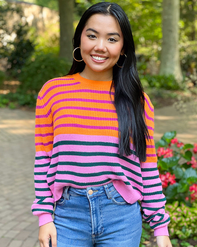 Colourful striped outlet sweater