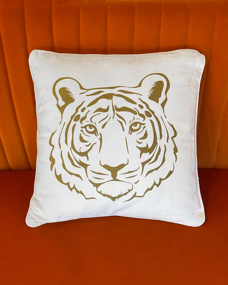 White hotsell tiger pillow