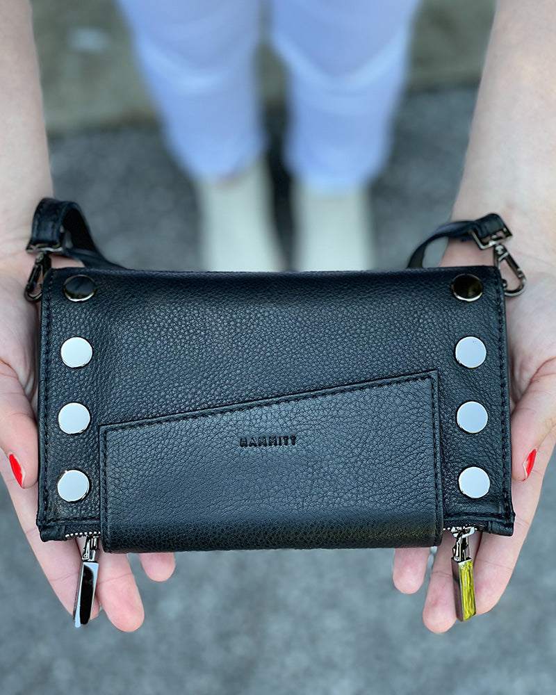 Hammitt Levy Leather Crossbody and Wallet Black True Orange